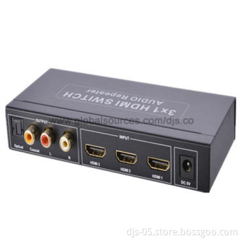 HDMI Switch with Audio Converter, CE/FCC Certificate and HDCP-compliant, Supports 3D 1,080p